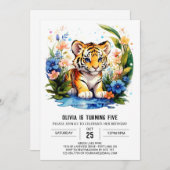 Invitation Jungle Tiger Anniversaire Garçon Anniversaire Invi (Devant / Derrière)