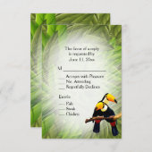 Invitation Jungle Toucans RSVP avec sélection d'arbre (Devant / Derrière)