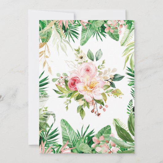 Invitation Jungle Trois Fille Fête d'Anniversaire (Dos)