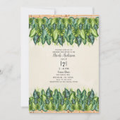 Invitation Jungle tropicale Feuilles & Fête des mariées bambo (Devant)