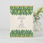 Invitation Jungle tropicale Feuilles & Fête des mariées bambo (Debout devant)