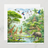 Invitation jungle tropicale safari (Devant / Derrière)