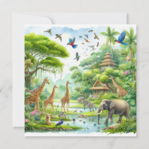 Invitation jungle tropicale safari