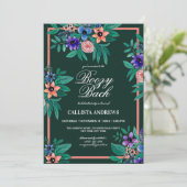 Invitation Jungle Vert Corail Floral Aquarelle Boozy Bach (Debout devant)