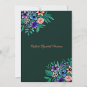Invitation Jungle Vert Corail Floral Aquarelle Boozy Bach (Dos)