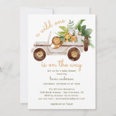 Invitation Jungle Wild One Animal Safari Baby shower (Devant)