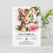 Invitation Jungle Wild Tiger Custom Anniversaire (Debout devant)