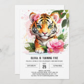 Invitation Jungle Wild Tiger Custom Anniversaire (Devant / Derrière)