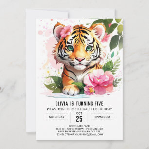 Invitation Jungle Wild Tiger Custom Anniversaire
