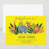 Invitation Jungle Wildlife Baby Shower (Devant / Derrière)