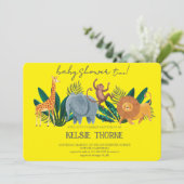 Invitation Jungle Wildlife Baby Shower (Debout devant)