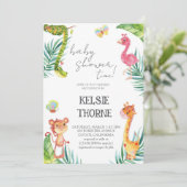 Invitation Jungle Wildlife Baby Shower (Debout devant)