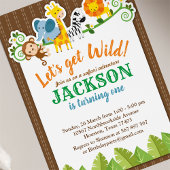 Invitation Jungle Zoo Animal Safari Aventure Anniversaire