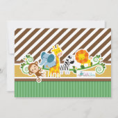 Invitation Jungle Zoo Animal Safari Aventure Anniversaire Pho (Dos)