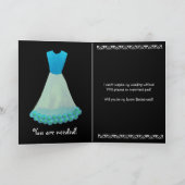 Invitation Junior Bridesmaid Bleu & Blanc Gown Flowered Trier (Intérieur)