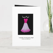 Invitation Junior Bridesmaid Rose & Blanc Gown Flowers Triage (Dos)