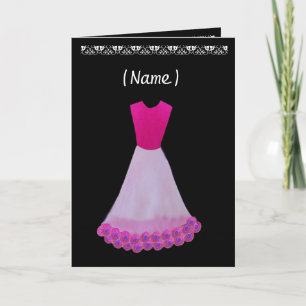 Invitation Junior Bridesmaid Rose & Blanc Gown Flowers Triage
