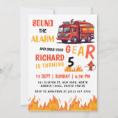Invitation Junior Firefighter Fun Fire Truck fête d'anniversa (Devant)