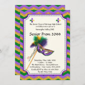 Invitation Junior supérieur de bal d'étudiants, mascarade (Devant / Derrière)