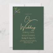 Invitation JUNIPER Green Gold Mariage moderne (Devant)