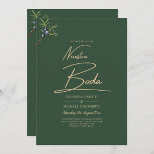 Invitation JUNIPER Green Gold Mariage moderne