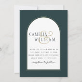 Invitation Juniper Green Gold Mariage moderne INVITE QR Code (Devant)