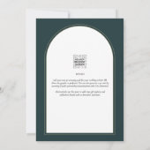 Invitation Juniper Green Gold Mariage moderne INVITE QR Code (Dos)