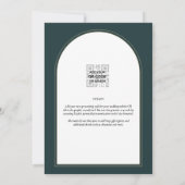Invitation Juniper Green Gold Mariage moderne INVITE QR Code (Dos)