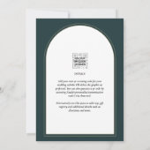 Invitation JUNIPER Green Gold Wedding INVITE QR Code moderne (Dos)