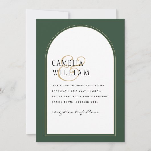 Invitation JUNIPER GREEN OR PHOTO Wedding INVITE (Devant)