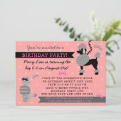 Invitation Jupe de caniche rétro rose noir les années 50 fête (Debout devant)