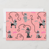 Invitation Jupe de caniche rétro rose noir les années 50 fête (Dos)