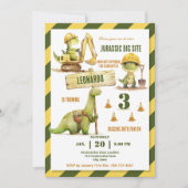 Invitation Jurassic Construction Zone Boy Birthday Party (Devant)