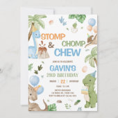 Invitation Jurassic Cute Dinosaur fête d'anniversaire (Devant)