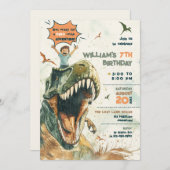 Invitation Jurassic Dino Ride 2 Anniversaire (Devant / Derrière)
