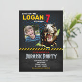 Invitation Jurassic Dinosaur Theme Birthday Party (Debout devant)