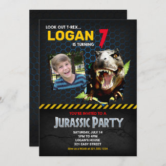 Invitation Jurassic Dinosaur Theme Birthday Party
