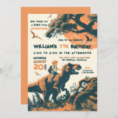 Invitation Jurassic Ride fête d'anniversaire (Devant / Derrière)