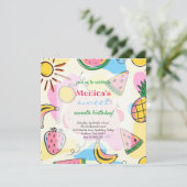 Invitation Jus de fruits d'été doux anniversaire (Debout devant)