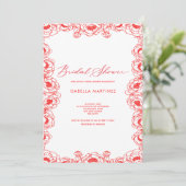 Invitation jus rouge simple classique élégant shower de maria (Debout devant)