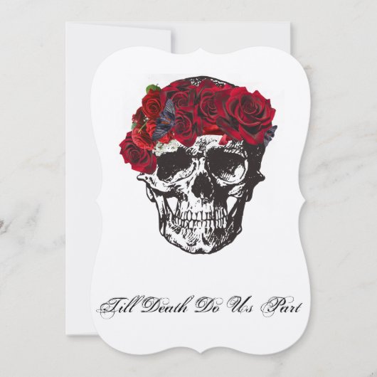 Invitation Jusqu'à ce que la mort fait-nous partie Rose rouge (Devant)