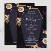 Invitation Jusqu'à ce que la mort nous rende violets Mariage  (Devant / Derrière)