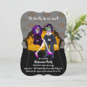 Invitation Jusqu'à ce que la mort nous sépare crânes de sucre (Debout devant)