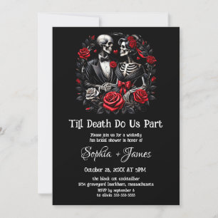 Invitation Jusqu'à ce que la mort nous sépare Fête de mariag