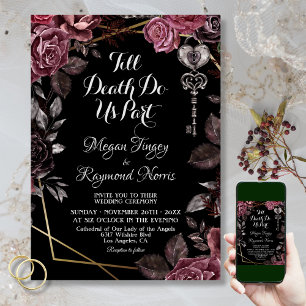 Invitation Jusqu'à ce que la mort nous sépare Fleurs sombre