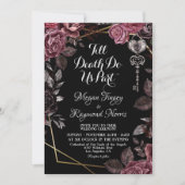 Invitation Jusqu'à ce que la mort nous sépare | Florales noir (Devant)