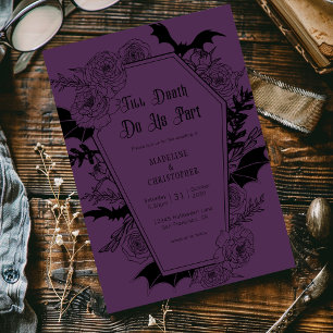 Invitation Jusqu'à ce que la mort nous sépare gothique floral