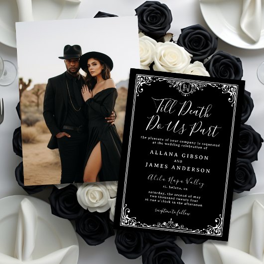 Invitation Jusqu'à ce que la mort nous sépare Mariage de mono