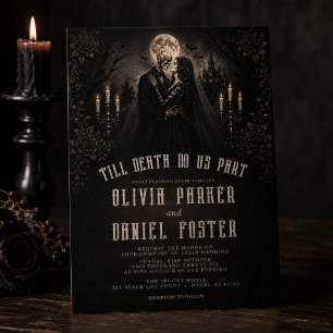 Invitation Jusqu'à ce que la mort nous sépare Mariage gothiqu