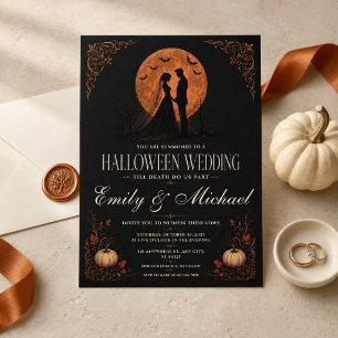Invitation Jusqu'à ce que la mort nous sépare Mariage gothiqu